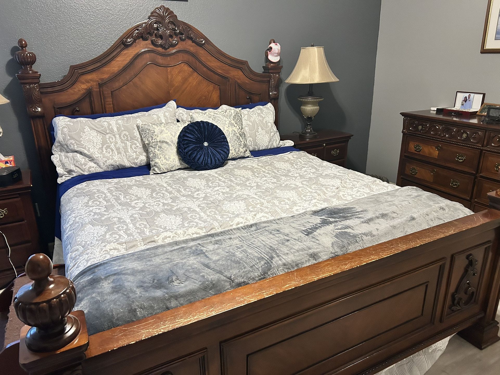 Cali king bed frame With box Springs (not Mattress)