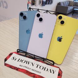 Apple iPhone 14 5G - $1 DOWN TODAY, NO CREDIT NEEDED