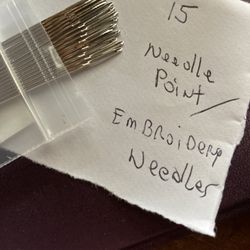 New 15 Needlepoint/ Embroidery Needles