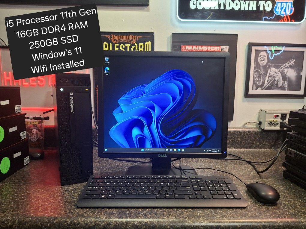 ByteSpeed Custom Made Desktop Computer With Monitor Keyboard And Mouse Included