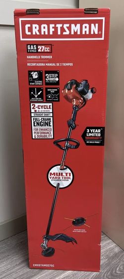 New CRAFTSMAN 17" Straight Shaft Gas String Trimmer 27cc 2 Cycle