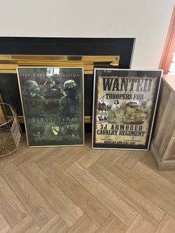 Pair of Framed Cavalry Division Posters