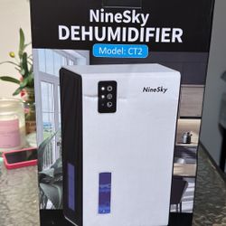 NineSky Dehumidifier for Home, 95 oz Water Tank, (800 sq ft), for Bathroom and Bedroom, with Auto Shut-Off, 7-Color LED Light (White) 