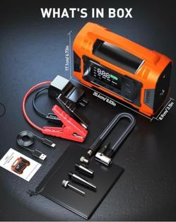 🚗⚡ Portable Car Jump Starter + Air Compressor