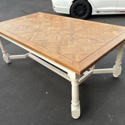Large 11ft extendable chunky wood dining table