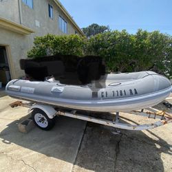 10ft caribe Inflatable Hard Bottom Rib /dingy With Trailer 