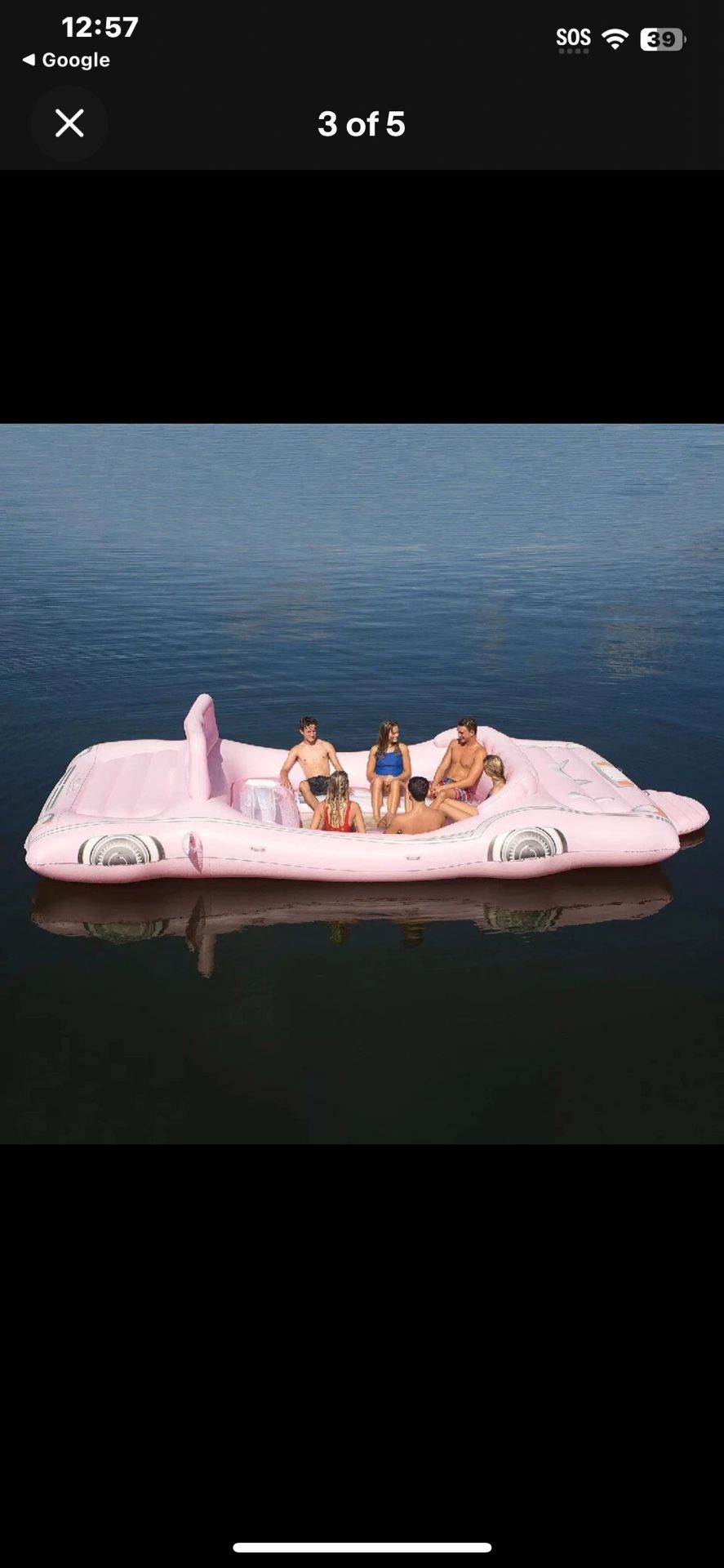 10ft Inflatable Classic Car Float – Pool/Lake Toy Water Raft