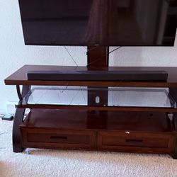 Sony Bravia 55” Tv , Tv Stand , 2 Remotes, Sub Woofer & Sound Bar