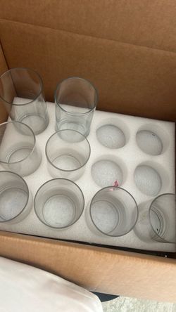 2 7" vases and 6 6" vases