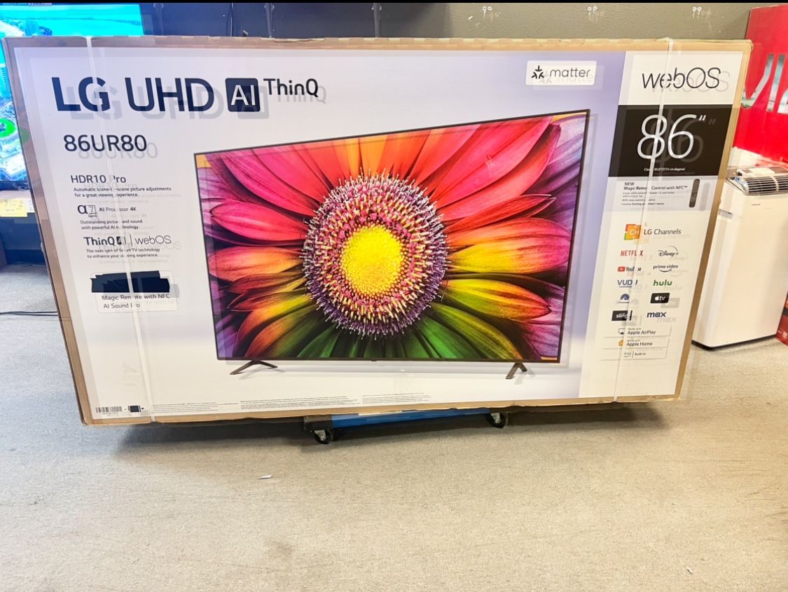 86 Lg Tv Smart 4k HDTV In Box 6 Month Warranty. Free Delivery