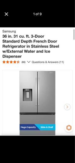 Samsung French door refrigerator stainless steel