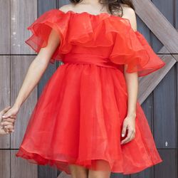 Ruffled Red Dress