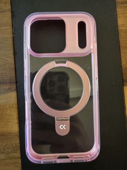 Brand New Pink iPhone 17 Pro Clear Case w/Stand MagSafe 