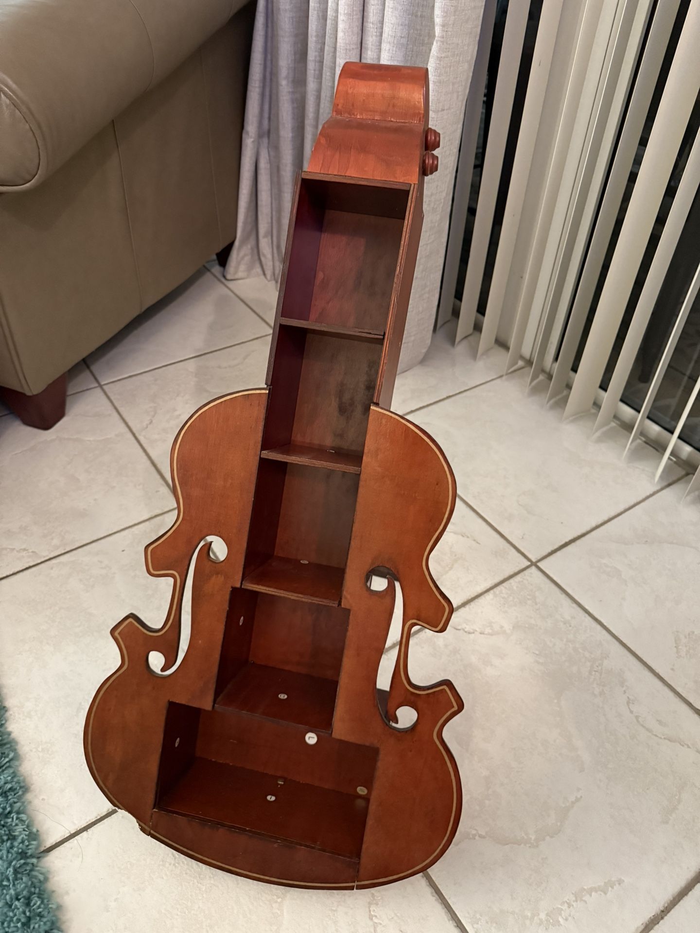 Violin decorative shelf / Violin bookcase / Violin curio shelf
