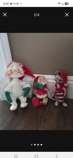 Annalee Christmas Santa cat mouse