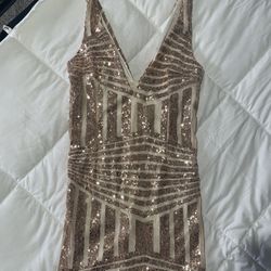 Sparkly Gold Mini Dress