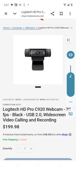 Logitech HD PRO C920  WebCam