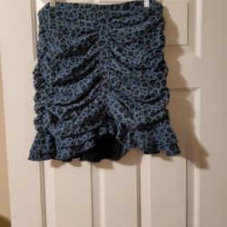Perfectly Priscilla Blue Mini Skirt Size 1XL 