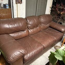 Leather Couch And Ottoman