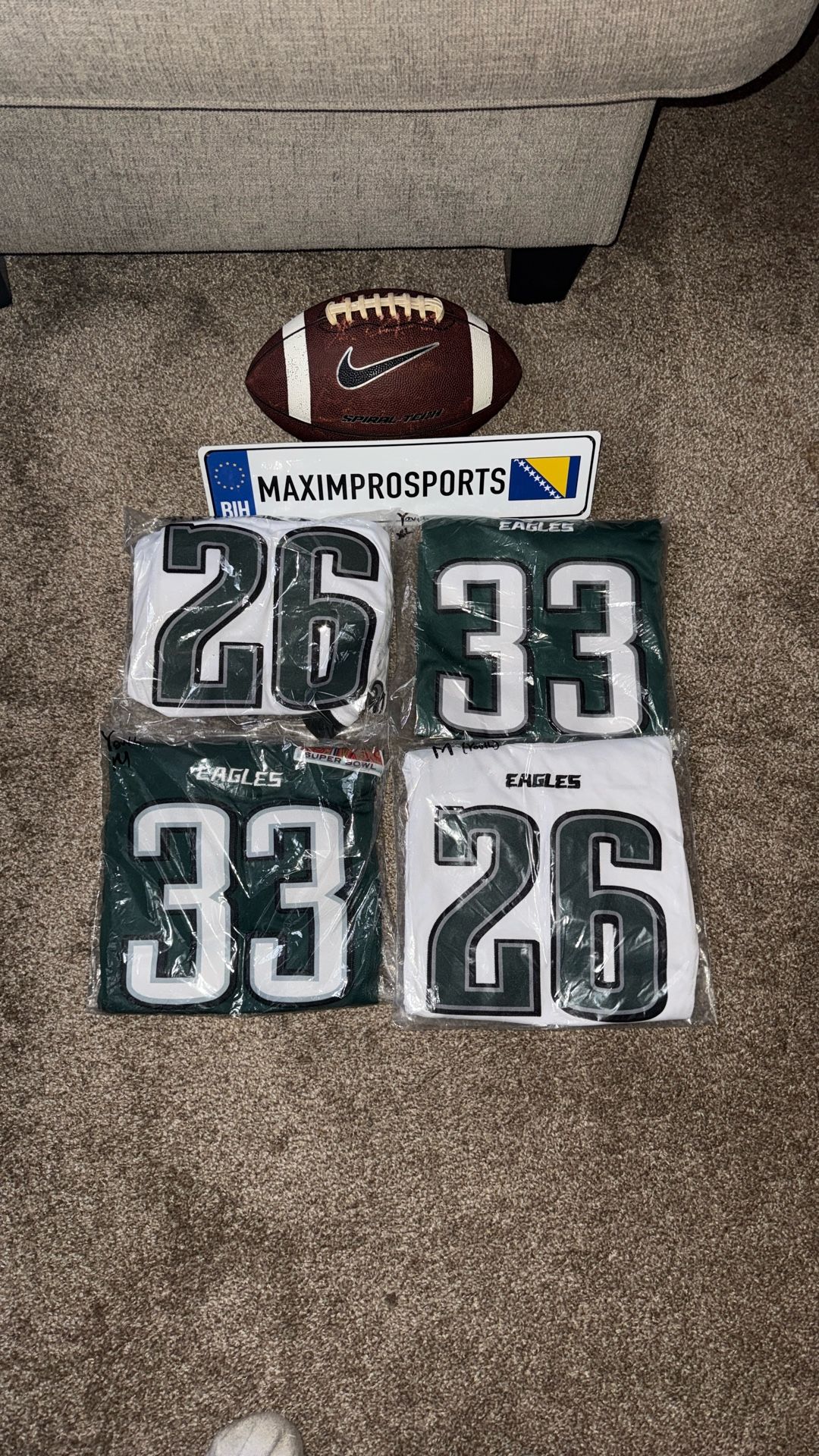 Philadelphia EAGLES 2025 Youth Nike NFL Football Jerseys #33 DeJEAN & #26 BARKLEY