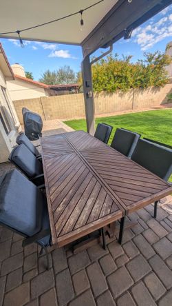 Outdoor Dining Set IKEA NORRMANSÖ and 6 metal chairs