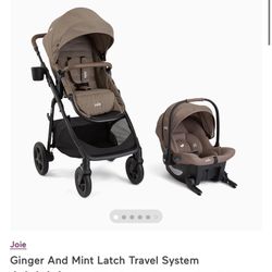 Joie Ginger and Mint Latch Travel System , Viral Stroller, Joie Stroller , Joie Car seat 