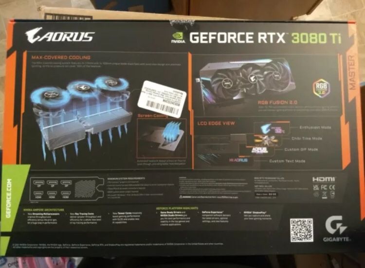 NEW ✅ GIGABYTE AORUS GEFORCE RTX 3080 Ti MASTER 12GB GDDR6X ⚡ GRAPHICS CARD GPU 