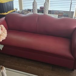 Red Leather Sofa