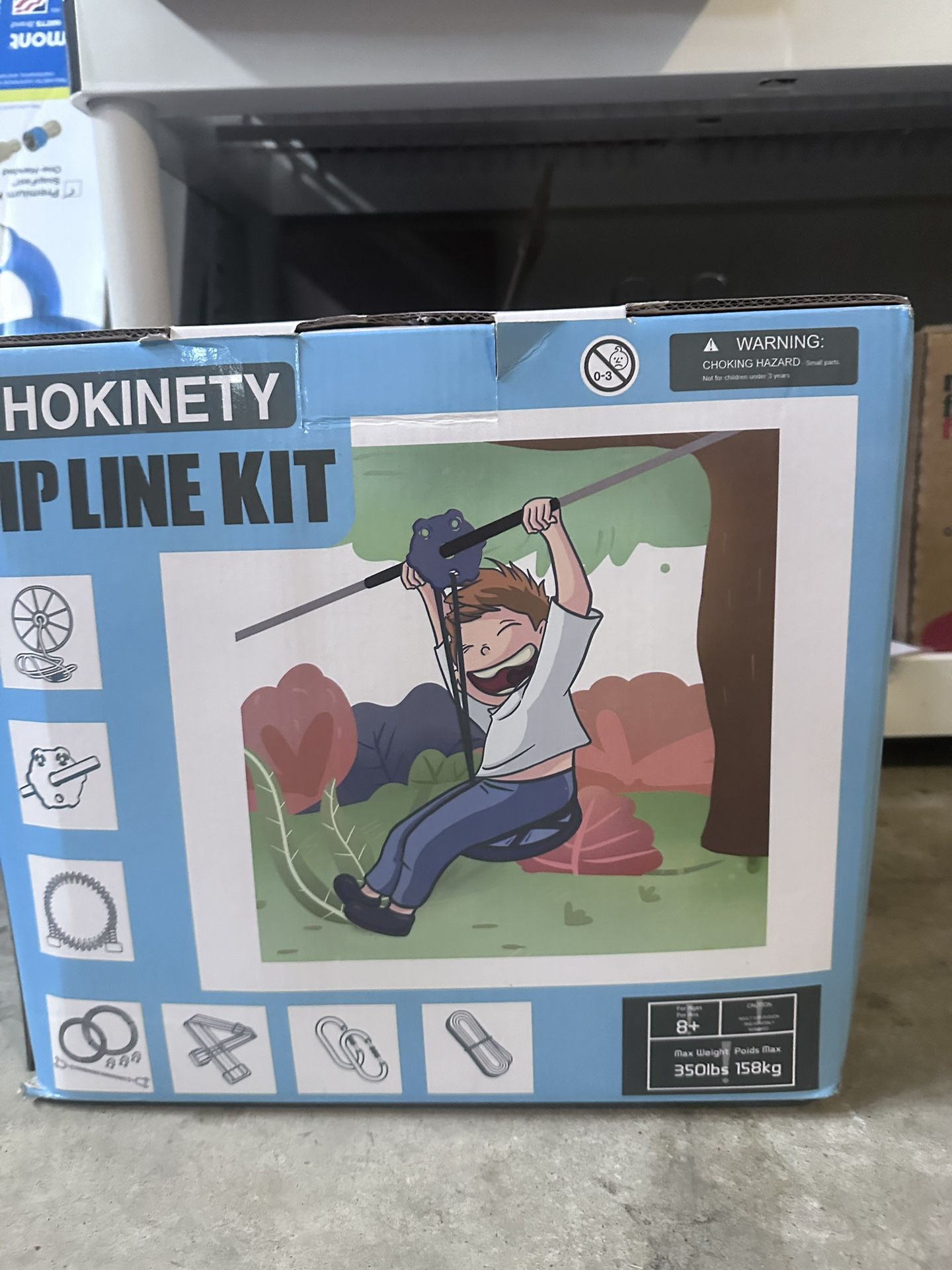 Zip line kits for hokinety