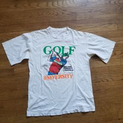 Vintage Single Stitch Gold University Tee Shirt Sz L