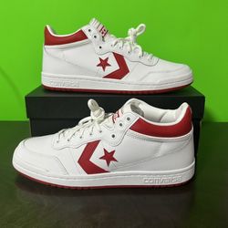 Converse Men's CONS Fastbreak Pro Mid Leather White/Enamel Red A10200C