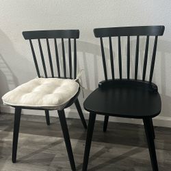 4 Black Dining Chairs With Or Without Cushions 