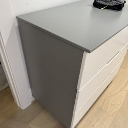 Gray And White 3 Drawer Dresser 