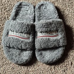 Balenciaga furry slides