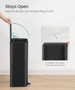 SONGMICS 8 Gallon Step Trash Can with Soft-Close Lid – Greenish Gray