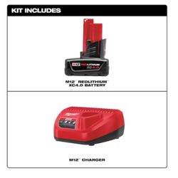 Milwaukee M12 4.0 Battery and Charger