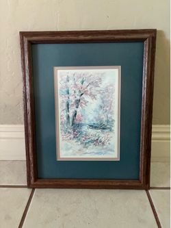 Beautiful Watercolor Painting. Signed Framed Matted. Approx. 13x16.