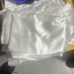 10 Silk White Rectangle Table Covers