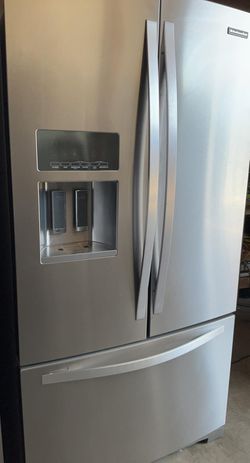 Kitchen Aid French Door Silver Refrigerator

