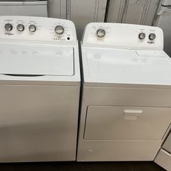 Whirlpool Top Load Washer And Gas Dryer Set In White 