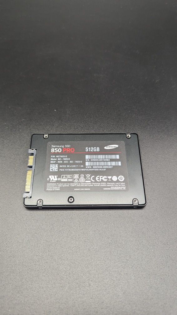 512GB Samsung 850 Pro 2.5" SSD SATA Hard Drive - MZ-7KE512