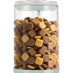Airtight Container 2.2Qt/2L, Glass Food Jar with One-Touch Lid for Dog or Cat Treats, Kibble, Snacks – Pantry Storage Canister for Kitchen or Countert
