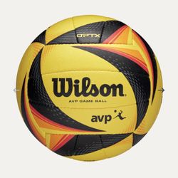Brand New Wilson OPTX AVP Game Volleyball (Black/Yellow/Orange)