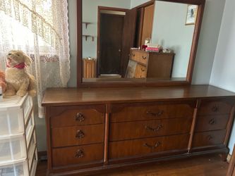 Wood Dresser with Mirror