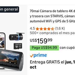 70mai 4K Dash Cam Front and Rear with STARVIS, Built-in 5GHz WiFi & GPS Car Camera, Night Vision, ADAS, 3-inch IPS Display, 24-Hour Parking Mode