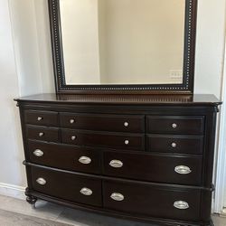 Seven Drawer Dresser With Mirror,& Bench