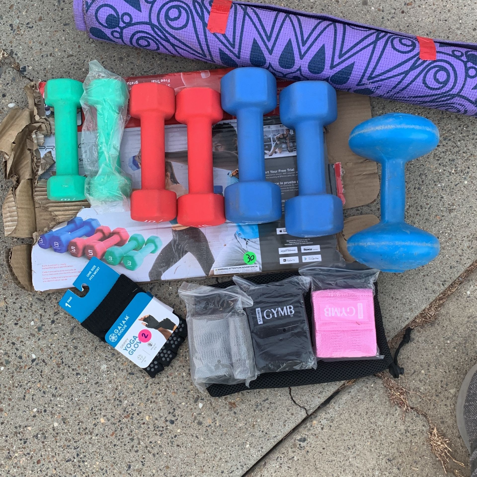Weight Set With Yoga Mat