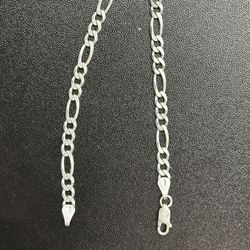 8” Figaro Bracelet, 925 Sterling Silver 