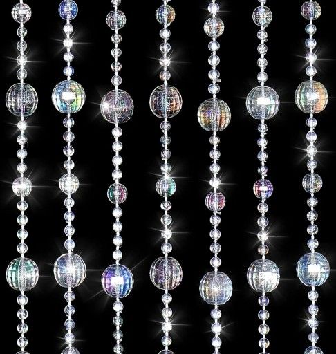 ANMINY 30 Strands Beaded Curtains Doorways Iridescent Crystal Door Beads Curtains High