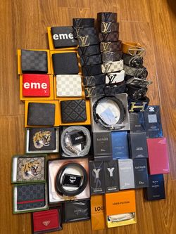 Designer wallets, colognes, and belts